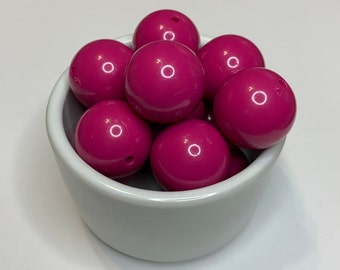 20 mm Acrylic Beads Pink Raspberry For Making Necklaces Crafts