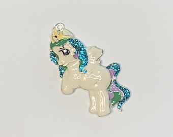 My Little Pony inspired Pendant for Necklaces Chunky Bead Enamel Rhinestones