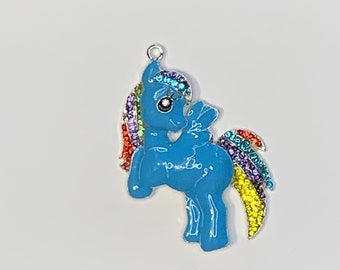 My Little Pony inspired Pendant for Necklaces Chunky Bead Enamel Rhinestones