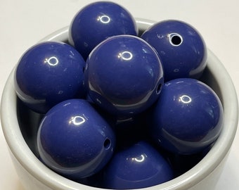 20mm Solid Dark Blue Navy Acrylic Bubblegum Chunky Beads for Necklace and Bracelet Making