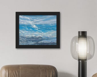 Moon & Sky Wall Art Print – Celestial Fine Art Décor for Home