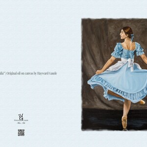 Biglietto di ringraziamento per balletto / Modello pieghevole stampabile 5x7 / Biglietto Canva modificabile / Julia Fine Art di H. Gaude