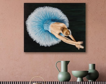 Pintura a óleo de bailarina: impressão de decoração para casa de bailarina