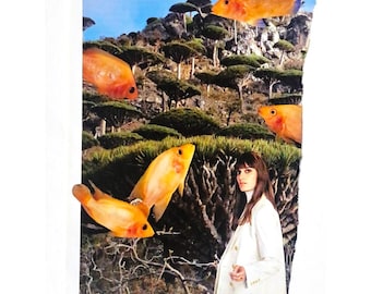 The fish forest   analogue collage