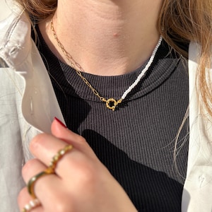 AtelierFadenwerk - steel meets pearl necklace - gift idea - for her
