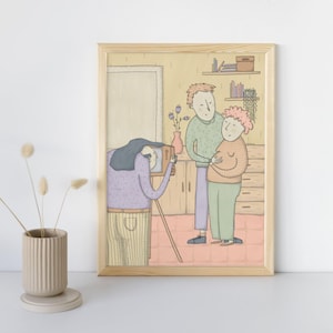 Dietro ai Ricordi, Stampa illustrata, Stampa artistica, poster, decorazione casa, illustrazione, decorazione da parete