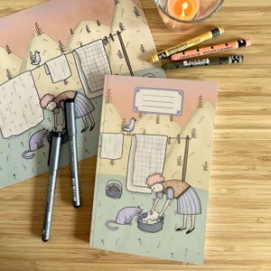 Taccuino Panni sul filo, Notebook, Quaderno, sketchbook, illustrazione, illustrated notebook, journaling, diario, journal