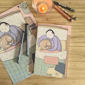 Taccuino Nel letto, Notebook, Quaderno, sketchbook, illustrazione, illustrated notebook, journaling, diario, journal