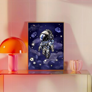 Spaceman Poster, Astronaut Wall Art, Digital Download, Printable Wall Art, Space Decor, Galaxy Art, Cosmic Print, Space art, Space Print