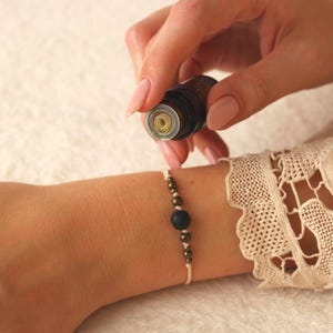 Vulkanstein Armband - Duftstein - Lava & Bronze