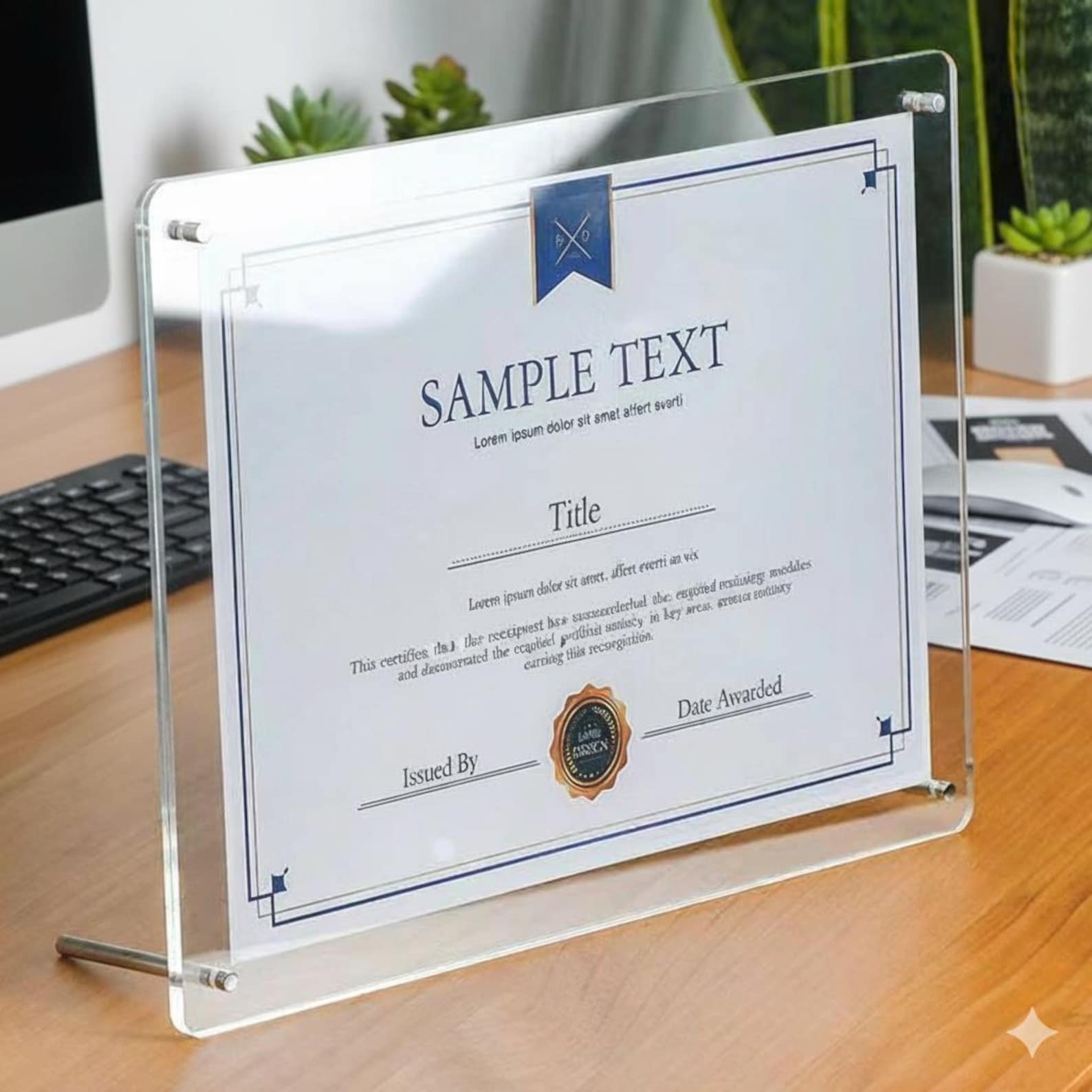 Floating Document Frame Acrylic Certificate Frame, Floating Diploma Display, Modern Desk Decor ...