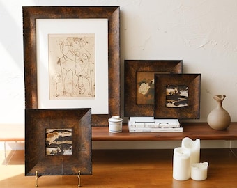 Cadre photo personnalisable en bois antique | Suspension murale rustique