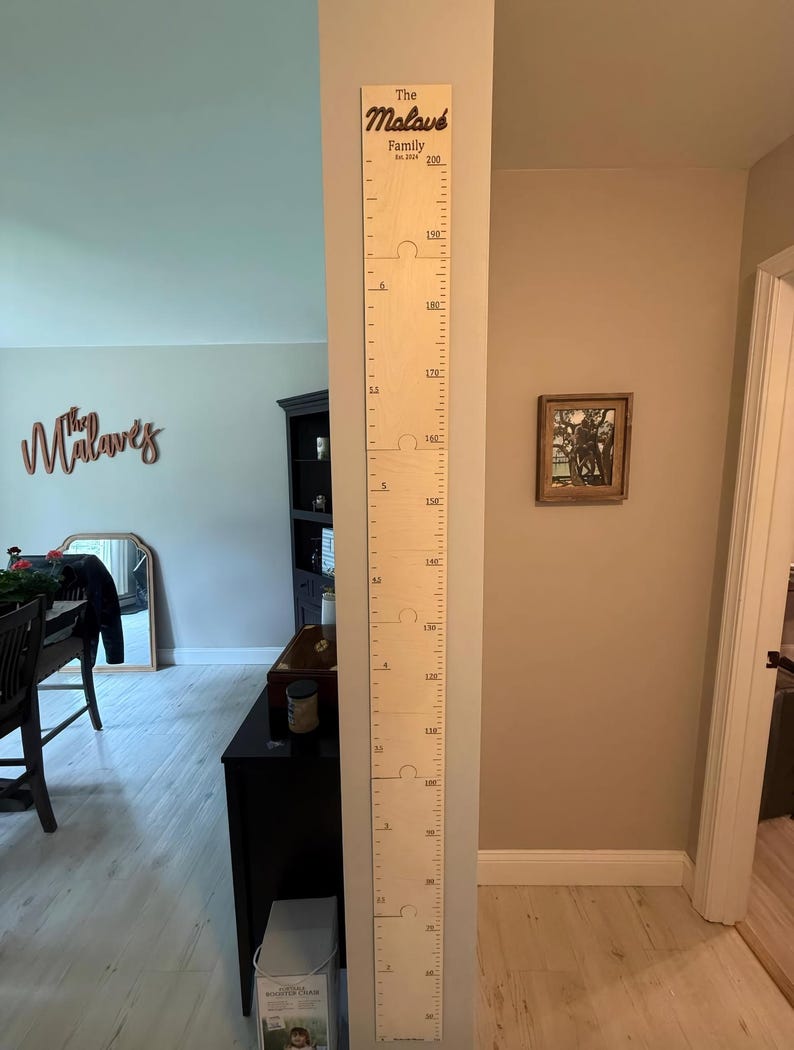Personalized Wooden Growth Chart: Family Keepsake Height Tracker image 11