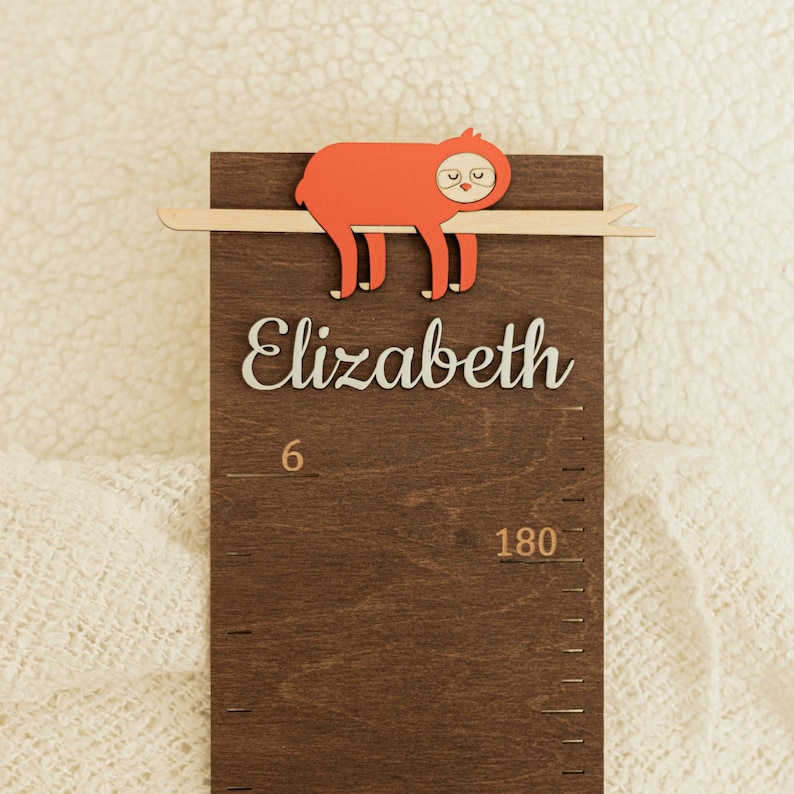 Personalized Wooden Growth Chart, Custom Name Height Ruler, Nursery Decor