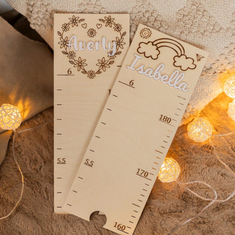 Personalized Wooden Growth Chart for Nursery / Kids Room Decor / Custom ...