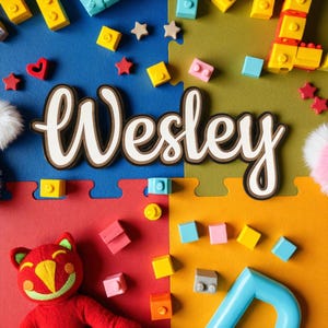 Wesley Cursive Personalized Wooden Name Sign: Custom Nursery & Kids Room Decor - Etsy