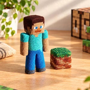 Crochet Steve Minecraft Inspired Amigurumi PDF Pattern  Beginner Friendly