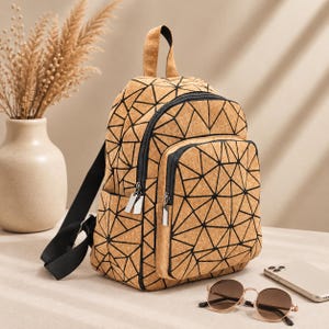 Vegan Backpack Handmade Geometric Eco Friendly Bag