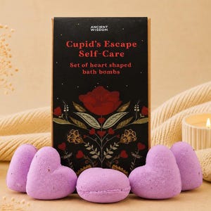 Lavendelbadbomber Cupid’s Escape Självvårdande Hjärtformade Fizzers