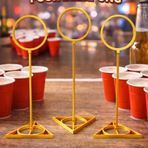 Juego de 3 bastones de Quidditch para Beer Pong (decoración o juego original)