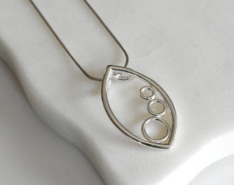 Open pod three pea pendant, handmade in solid .935 sterling silver, family of three jewelry gift for mom, Canadian jeweller Melissa Pedersen