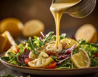 LA MIGLIORE RICETTA per una vinaigrette cremosa al limone – Ricetta facile per un condimento per insalata fatto in casa (PDF)