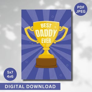 Carte de fête des pères, meilleure carte à imprimer pour papa, carte d'anniversaire pour papa, carte de voeux pour papa, cadeau pour père, lui, papa, papa, papa, beau-père