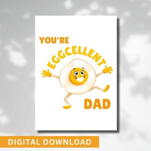 Grappige vaderdagkaart, je bent een uitstekende vader, afdrukbare leuke verjaardagskaart van kinderen, voor papa papa, vader stiefvader, instant digitale download