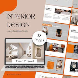 Interior Design Template | Luxury Penthouse Design | Interior Designer Moodboard | E-Design Presentation Board | Canva Template