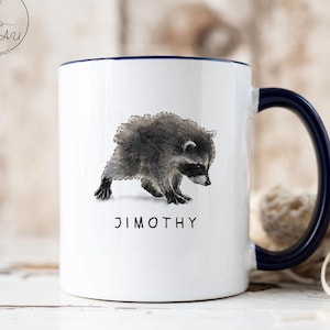 Jimothy Raccoon Mug, In A World Full of Trash Pandas Be a Jimothy, Viral Ballard Seattle Cryptid Coffee Cup, Cute Trash Panda Mug