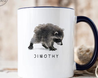 Jimothy Raccoon Mug, In A World Full of Trash Pandas Be a Jimothy, Viral Ballard Seattle Cryptid Coffee Cup, Cute Trash Panda Mug