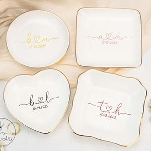 Personalized Engagement Ring Dish, Jewelry Holder Trinket Dish, Wedding Ring Dish, Engagement Ring Holder, Custom Anniversary Gift For Her