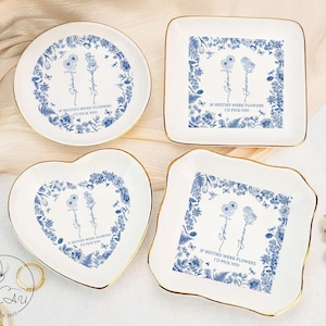 Personalized Birth Month Flower Jewelry Dish: Custom Ceramic Ring Holder