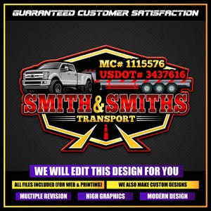Trucking Company Logo, Moving Truck, Hotshot Logo, Semi Truck Logo, Transportation Logo, Logistics Logo, Truck Driver Logo
