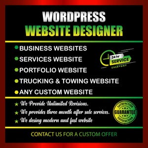 I will design a WordPress website with fast and responsive design and unlimited revisions with three months of after-sale services.