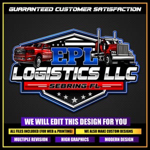 Trucking Company Logo, Moving Truck, Hotshot Logo, Semi Truck Logo, Transportation Logo, Logistics Logo, Truck Driver Logo