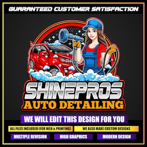 Car Detailing Logo, Auto Paint logo, Auto Detailing Logo, Car Repair Logo, Vehicle Logo, Automotive Fix Logo, Car Wash Premade Logo