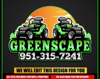 Landscaping Services Logo, Lawncare Grass Logo, Lawn Mowing Logo, Gardener Logo, Yard Garden Service Logo