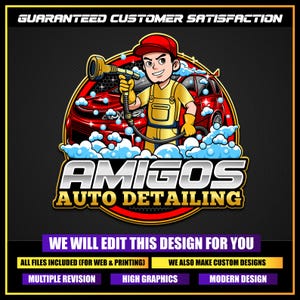 Car Detailing Logo, Auto Paint logo, Auto Detailing Logo, Car Repair Logo, Vehicle Logo, Automotive Fix Logo, Car Wash Premade Logo