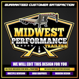 Trucking Company Logo, Trailer logo, Hotshot Logo, Semi Truck Logo, Transportation Logo, Rent a Trailer logo, Truck Driver Logo
