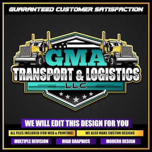 Trucking Company Logo, Moving Truck, Hotshot Logo, Semi Truck Logo, Transportation Logo, Logistics Logo, Truck Driver Logo