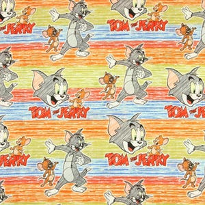 Tom and Jerry Fabric 100% Cotton Fabric Cartoon Cotton Fabric By The Half Yard