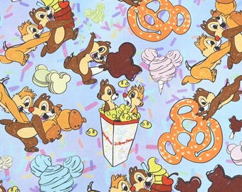 Chip & Dale Fabric 100% Cotton Fabric Cartoon Cotton Fabric By The Half Yard
