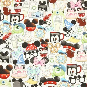 Mickey Ear Fabric Disney Characters Fabric 100% Cotton Fabric Cartoon Cotton Fabric By The Half Yard