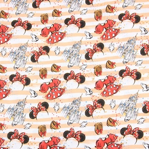Minnie Ear Fabric Disney Castle Fabric 100% Cotton Fabric Cartoon Cotton Fabric By The Half Yard