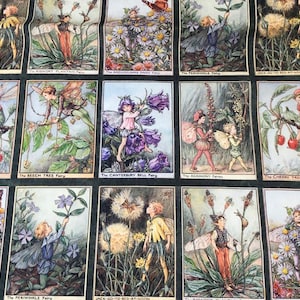 Tela de hada de flores, 100 % algodón, tela de algodón con dibujos animados, por media yarda