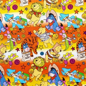Halloween Winnie The Pooh Stoff Puuh Bär & Ferkel Stoff 100 % Baumwollstoff Cartoon-Baumwollstoff im halben Meter