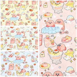 Tela Kirby Tela Kawaii Tela 100% Algodón Tela de Algodón de Dibujos Animados Por Media Yarda