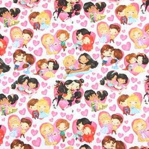 Disney Princess Fabric Princess's Love 100% Cotton Fabric Cartoon Cotton Fabric By The Half Yard