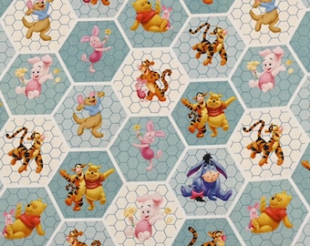 Winnie The Pooh Fabric Pooh Bear＆Piglet Fabric 100% Cotton Fabric Cartoon Cotton Fabric By The Half Yard